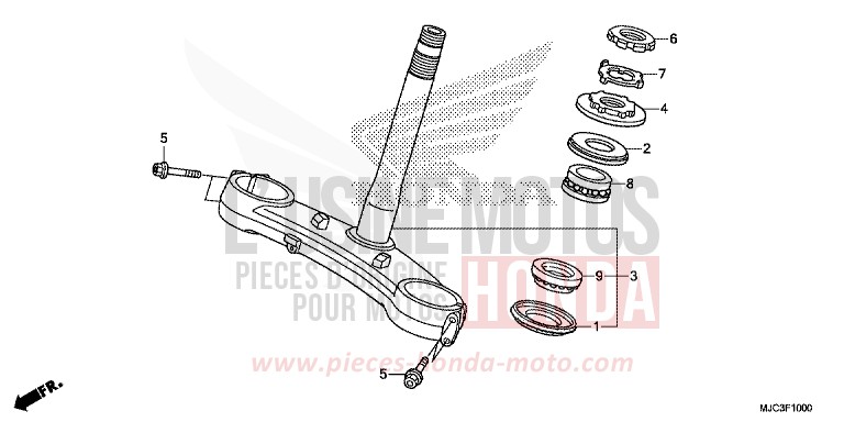 STEERING STEM for CBR600RR ABS ROSS WHITE (NH196) from 2013